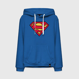 Мужская толстовка с принтом Superman logo в Санкт-Петербурге, френч-терри, мягкий теплый начес внутри (100% хлопок) | карман-кенгуру, эластичные манжеты и нижняя кромка, капюшон с подкладом и шнурком | clark kent | superman | кларк кент | супермен | супермэн