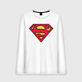 Мужской лонгслив хлопок с принтом Superman logo в Санкт-Петербурге, 100% хлопок |  | Тематика изображения на принте: clark kent | superman | кларк кент | супермен | супермэн