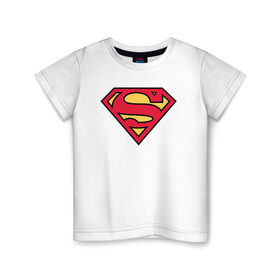 Детская футболка хлопок с принтом Superman logo в Санкт-Петербурге, 100% хлопок | круглый вырез горловины, полуприлегающий силуэт, длина до линии бедер | Тематика изображения на принте: clark kent | superman | кларк кент | супермен | супермэн