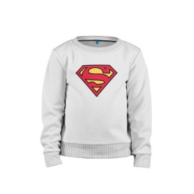 Детский свитшот хлопок с принтом Superman logo в Санкт-Петербурге, 100% хлопок | круглый вырез горловины, эластичные манжеты, пояс и воротник | clark kent | superman | кларк кент | супермен | супермэн
