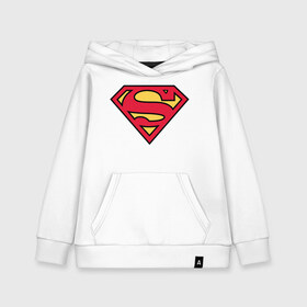 Детская толстовка хлопок с принтом Superman logo в Санкт-Петербурге, 100% хлопок | Круглый горловой вырез, эластичные манжеты, пояс, капюшен | Тематика изображения на принте: clark kent | superman | кларк кент | супермен | супермэн