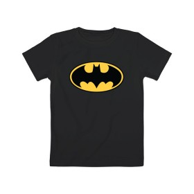 Детская футболка хлопок с принтом Batman logo в Санкт-Петербурге, 100% хлопок | круглый вырез горловины, полуприлегающий силуэт, длина до линии бедер | bat man | batman | batman comics | caped crusader | comics | dark knight | бетмен | брюс уэйн | бэт мен | бэтмен | тёмный рыцарь
