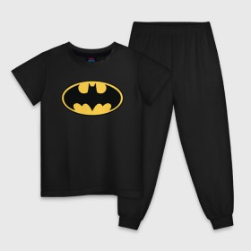 Детская пижама хлопок с принтом Batman logo в Санкт-Петербурге, 100% хлопок |  брюки и футболка прямого кроя, без карманов, на брюках мягкая резинка на поясе и по низу штанин
 | bat man | batman | batman comics | caped crusader | comics | dark knight | бетмен | брюс уэйн | бэт мен | бэтмен | тёмный рыцарь