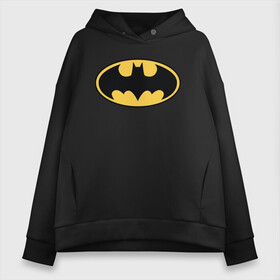 Женское худи Oversize хлопок с принтом Batman logo в Санкт-Петербурге, френч-терри — 70% хлопок, 30% полиэстер. Мягкий теплый начес внутри —100% хлопок | боковые карманы, эластичные манжеты и нижняя кромка, капюшон на магнитной кнопке | bat man | batman | batman comics | caped crusader | comics | dark knight | бетмен | брюс уэйн | бэт мен | бэтмен | тёмный рыцарь
