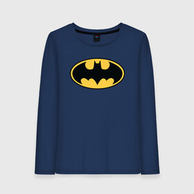 Женский лонгслив хлопок с принтом Batman logo в Санкт-Петербурге, 100% хлопок |  | bat man | batman | batman comics | caped crusader | comics | dark knight | бетмен | брюс уэйн | бэт мен | бэтмен | тёмный рыцарь