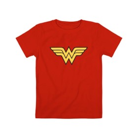 Детская футболка хлопок с принтом Wonder Woman в Санкт-Петербурге, 100% хлопок | круглый вырез горловины, полуприлегающий силуэт, длина до линии бедер | dc | dc comics | diana prince | wonder woman | вандер вуман | вондер вуман | диана принс | супер женщина | чудо женщина