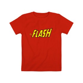 Детская футболка хлопок с принтом The Flash в Санкт-Петербурге, 100% хлопок | круглый вырез горловины, полуприлегающий силуэт, длина до линии бедер | barry allen | dc | dc comics | flash | shtatflash | барри аллен | флеш | флэш