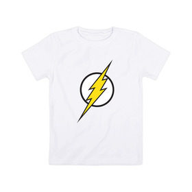 Детская футболка хлопок с принтом Flash в Санкт-Петербурге, 100% хлопок | круглый вырез горловины, полуприлегающий силуэт, длина до линии бедер | barry allen | dc | dc comics | flash | барри аллен | флеш | флэш