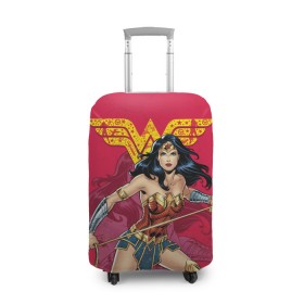 Чехол для чемодана 3D с принтом Wonder Woman в Санкт-Петербурге, 86% полиэфир, 14% спандекс | двустороннее нанесение принта, прорези для ручек и колес | dc | dc comics | diana prince | shtatjl | wonder woman | вандер вуман | вондер вуман | диана принс | супер женщина | чудо женщина