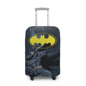 Чехол для чемодана 3D с принтом Batman в Санкт-Петербурге, 86% полиэфир, 14% спандекс | двустороннее нанесение принта, прорези для ручек и колес | Тематика изображения на принте: bat man | batman | batman comics | caped crusader | comics | dark knight | бетмен | брюс уэйн | бэт мен | бэтмен | тёмный рыцарь