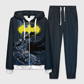 Мужской костюм 3D с принтом Batman в Санкт-Петербурге, 100% полиэстер | Манжеты и пояс оформлены тканевой резинкой, двухслойный капюшон со шнурком для регулировки, карманы спереди | bat man | batman | batman comics | caped crusader | comics | dark knight | бетмен | брюс уэйн | бэт мен | бэтмен | тёмный рыцарь