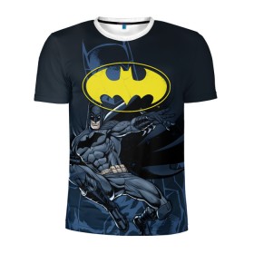 Мужская футболка 3D спортивная с принтом Batman в Санкт-Петербурге, 100% полиэстер с улучшенными характеристиками | приталенный силуэт, круглая горловина, широкие плечи, сужается к линии бедра | Тематика изображения на принте: bat man | batman | batman comics | caped crusader | comics | dark knight | бетмен | брюс уэйн | бэт мен | бэтмен | тёмный рыцарь