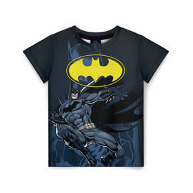 Детская футболка 3D с принтом Batman в Санкт-Петербурге, 100% гипоаллергенный полиэфир | прямой крой, круглый вырез горловины, длина до линии бедер, чуть спущенное плечо, ткань немного тянется | bat man | batman | batman comics | caped crusader | comics | dark knight | бетмен | брюс уэйн | бэт мен | бэтмен | тёмный рыцарь