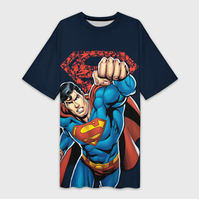Платье-футболка 3D с принтом Superman в Санкт-Петербурге,  |  | clark kent | shtatjl | superman | кларк кент | супермен | супермэн