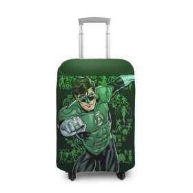 Чехол для чемодана 3D с принтом Green Lantern в Санкт-Петербурге, 86% полиэфир, 14% спандекс | двустороннее нанесение принта, прорези для ручек и колес | dc | dc comics | green lantern | shtatjl | зеленый фонарь