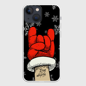 Чехол для iPhone 13 mini с принтом Рок Дед Мороз в Санкт-Петербурге,  |  | happy new year | santa | дед мороз | каникулы | мороз | новогодний свитер | новый год | оливье | праздник | рождество | санта клаус | свитер новогодний | снег | снегурочка | снежинки