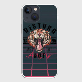 Чехол для iPhone 13 mini с принтом Злой тигр Angry Tiger в Санкт-Петербурге,  |  | 1996 | агрессивный | большая кошка | голова | злой | клыки | кошка | крупная кошка | лев | тигр