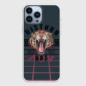 Чехол для iPhone 13 Pro Max с принтом Злой тигр Angry Tiger в Санкт-Петербурге,  |  | 1996 | агрессивный | большая кошка | голова | злой | клыки | кошка | крупная кошка | лев | тигр