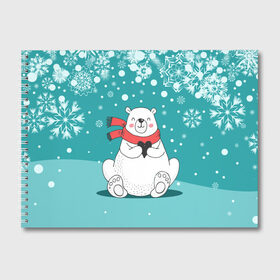 Альбом для рисования с принтом North bear в Санкт-Петербурге, 100% бумага
 | матовая бумага, плотность 200 мг. | happy new year | santa | дед мороз | каникулы | мороз | новогодний свитер | новый год | оливье | праздник | рождество | санта клаус | свитер новогодний | снег | снегурочка | снежинки