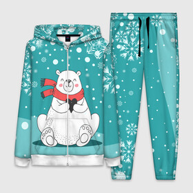 Женский костюм 3D с принтом North bear в Санкт-Петербурге,  |  | happy new year | santa | дед мороз | каникулы | мороз | новогодний свитер | новый год | оливье | праздник | рождество | санта клаус | свитер новогодний | снег | снегурочка | снежинки