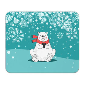 Коврик для мышки прямоугольный с принтом North bear в Санкт-Петербурге, натуральный каучук | размер 230 х 185 мм; запечатка лицевой стороны | happy new year | santa | дед мороз | каникулы | мороз | новогодний свитер | новый год | оливье | праздник | рождество | санта клаус | свитер новогодний | снег | снегурочка | снежинки
