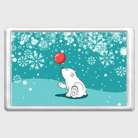Магнит 45*70 с принтом North bear в Санкт-Петербурге, Пластик | Размер: 78*52 мм; Размер печати: 70*45 | happy new year | santa | дед мороз | каникулы | мороз | новогодний свитер | новый год | оливье | праздник | рождество | санта клаус | свитер новогодний | снег | снегурочка | снежинки