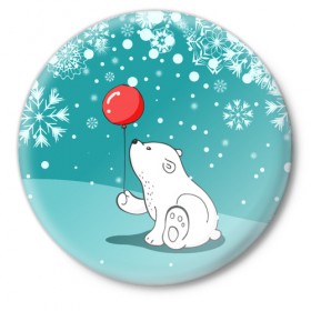 Значок с принтом North bear в Санкт-Петербурге,  металл | круглая форма, металлическая застежка в виде булавки | happy new year | santa | дед мороз | каникулы | мороз | новогодний свитер | новый год | оливье | праздник | рождество | санта клаус | свитер новогодний | снег | снегурочка | снежинки