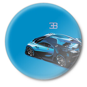 Значок с принтом Bugatti в Санкт-Петербурге,  металл | круглая форма, металлическая застежка в виде булавки | bugatti | car | italy | motorsport | prestige | автомобиль | автоспорт | бугатти | италия | престиж