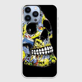 Чехол для iPhone 13 Pro Max с принтом Graffiti в Санкт-Петербурге,  |  | color | fashion | graffiti | grin | jaw | orbits | skull | teeth | глазницы | граффити | зубы | мода | оскал | цвет | череп