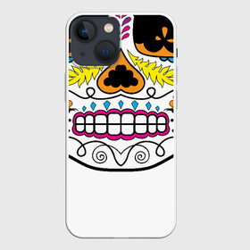 Чехол для iPhone 13 mini с принтом Мексиканский череп   Skull в Санкт-Петербурге,  |  | calavera | day of the dead | dia de los muertos | halloween | skull | sugar skull | готика | день мертвых | колдовство | мексиканский череп | мистика | подарок | сахарный череп | цветы | череп