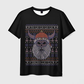 Мужская футболка 3D с принтом Vikings Xmas Sweater в Санкт-Петербурге, 100% полиэфир | прямой крой, круглый вырез горловины, длина до линии бедер | christmas | king | new | ragnar | skandinavia | snow | snowflakes | valhalla | vikings | xmas | year | вальхалла | викинги | год | король | новый | рагнар | рождество | скандинавия | снег