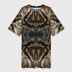 Платье-футболка 3D с принтом Snakeskin в Санкт-Петербурге,  |  | animals | cold blooded animal | snake | snakeskin | textures. | животное | животные | змеиная кожа | змея | текстуры | хладнокровное