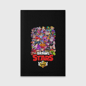 Обложка для паспорта матовая кожа с принтом BRAWL STARS в Санкт-Петербурге, натуральная матовая кожа | размер 19,3 х 13,7 см; прозрачные пластиковые крепления | brawl stars | bull | colt | crow | leon | leon shark | shark | stars | акула | берли | ворон | динамайк | кольт | леон | леон акула | нита | спайк | шелли | эль примо