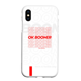 Чехол для iPhone XS Max матовый с принтом Ok boomer 3D в Санкт-Петербурге, Силикон | Область печати: задняя сторона чехла, без боковых панелей | boomer | casual | ok | ok boomer | бумер | зумеры | ок | ок бумер | хорошо
