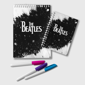 Блокнот с принтом The Beatles BW в Санкт-Петербурге, 100% бумага | 48 листов, плотность листов — 60 г/м2, плотность картонной обложки — 250 г/м2. Листы скреплены удобной пружинной спиралью. Цвет линий — светло-серый
 | Тематика изображения на принте: beatles | rock | the beatles | битлз | битлс | музыка | рок