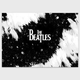 Поздравительная открытка с принтом The Beatles BW в Санкт-Петербурге, 100% бумага | плотность бумаги 280 г/м2, матовая, на обратной стороне линовка и место для марки
 | Тематика изображения на принте: beatles | rock | the beatles | битлз | битлс | музыка | рок
