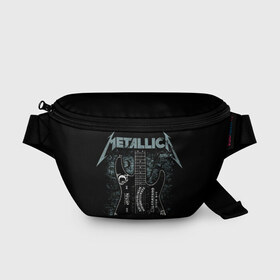 Поясная сумка 3D с принтом Metallica в Санкт-Петербурге, 100% полиэстер | плотная ткань, ремень с регулируемой длиной, внутри несколько карманов для мелочей, основное отделение и карман с обратной стороны сумки застегиваются на молнию | heavy metal | metal | metallica | гитара | группы | метал | металлика | музыка | рок | трэш метал | хєви метал