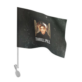 Флаг для автомобиля с принтом THRILL PILL - Грустная Песня в Санкт-Петербурге, 100% полиэстер | Размер: 30*21 см | fuelle | logo | music | noir | pil | pill | rap | raper | symbol | thril | thrill | tril | trill | дамб | лого | музыка | пил | пилл | рэп | рэппер | сам | символ | трил | трилл | тхрил | тхрилл | фотографии | щит