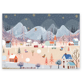 Поздравительная открытка с принтом Новогодние каникулы в Санкт-Петербурге, 100% бумага | плотность бумаги 280 г/м2, матовая, на обратной стороне линовка и место для марки
 | 2020 | елка | елки | елочные игрушки | зима | зимняя | игрушки | мороз | новогодняя | новый год | новый год 2020 | рождество | рябина | снег | холод