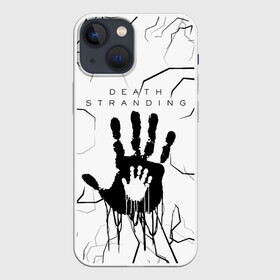 Чехол для iPhone 13 mini с принтом DEATH STRANDING в Санкт-Петербурге,  |  | Тематика изображения на принте: bridges uca | death stranded | death stranding | fragile express. | kojima productions | mikkelsen | void if tampered | кодзима гений | мадс миккельсен