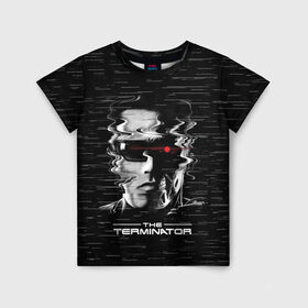 Детская футболка 3D с принтом The Terminator в Санкт-Петербурге, 100% гипоаллергенный полиэфир | прямой крой, круглый вырез горловины, длина до линии бедер, чуть спущенное плечо, ткань немного тянется | arnold | connor | john | robot | schwarzenegger | skynet | t 800 | terminator | арнольд | джон | коннор | ликвидатор | небесная | робот | сеть | скайнет | терминатор | шварценеггер