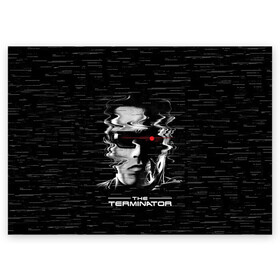 Поздравительная открытка с принтом The Terminator в Санкт-Петербурге, 100% бумага | плотность бумаги 280 г/м2, матовая, на обратной стороне линовка и место для марки
 | arnold | connor | john | robot | schwarzenegger | skynet | t 800 | terminator | арнольд | джон | коннор | ликвидатор | небесная | робот | сеть | скайнет | терминатор | шварценеггер