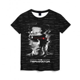 Женская футболка 3D с принтом The Terminator в Санкт-Петербурге, 100% полиэфир ( синтетическое хлопкоподобное полотно) | прямой крой, круглый вырез горловины, длина до линии бедер | arnold | connor | john | robot | schwarzenegger | skynet | t 800 | terminator | арнольд | джон | коннор | ликвидатор | небесная | робот | сеть | скайнет | терминатор | шварценеггер
