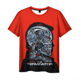Мужская футболка 3D с принтом The Terminator в Санкт-Петербурге, 100% полиэфир | прямой крой, круглый вырез горловины, длина до линии бедер | arnold | connor | john | robot | schwarzenegger | skynet | t 800 | terminator | арнольд | джон | коннор | ликвидатор | небесная | робот | сеть | скайнет | терминатор | шварценеггер