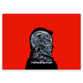 Поздравительная открытка с принтом The Terminator в Санкт-Петербурге, 100% бумага | плотность бумаги 280 г/м2, матовая, на обратной стороне линовка и место для марки
 | arnold | connor | john | robot | schwarzenegger | skynet | t 800 | terminator | арнольд | джон | коннор | ликвидатор | небесная | робот | сеть | скайнет | терминатор | шварценеггер