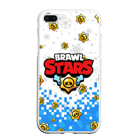 Чехол для iPhone 7Plus/8 Plus матовый с принтом НОВОГОДНИЙ BRAWL STARS в Санкт-Петербурге, Силикон | Область печати: задняя сторона чехла, без боковых панелей | 8 bit | 8 бит. | 8bit | brawl stars | brawl stars новогодний | colt | crow | leon | penny | poco | shelly | spike | wanted | брав | бравл старс | звезды | леон | новый год | старс