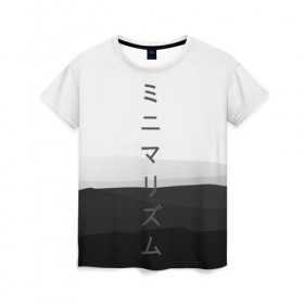 Женская футболка 3D с принтом Минимализм в Санкт-Петербурге, 100% полиэфир ( синтетическое хлопкоподобное полотно) | прямой крой, круглый вырез горловины, длина до линии бедер | иероглифы | минимализм