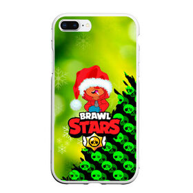 Чехол для iPhone 7Plus/8 Plus матовый с принтом BRAWL STARS LEON НОВОГОДНИЙ в Санкт-Петербурге, Силикон | Область печати: задняя сторона чехла, без боковых панелей | brawl stars | leon | moba | бравл старс | жанр | игра | леон | лого | логотип | надпись