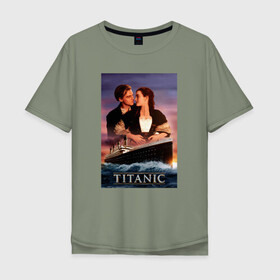 Мужская футболка хлопок Oversize с принтом Titanic в Санкт-Петербурге, 100% хлопок | свободный крой, круглый ворот, “спинка” длиннее передней части | Тематика изображения на принте: cameron | dawson | dicaprio | jack | james | kate | leonardo | liner | ocean | rose | titanic | джеймс | джек | дикаприо | доусон | кейт | кэмерон | лайнер | леонардо | океан | роза | титаник | уинслет