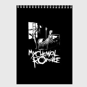 Скетчбук с принтом My Chemical Romance в Санкт-Петербурге, 100% бумага
 | 48 листов, плотность листов — 100 г/м2, плотность картонной обложки — 250 г/м2. Листы скреплены сверху удобной пружинной спиралью | gerard way | mcr | my chemical romance | альтернативный | группа | джерард уэй | май кемикал романс | мкр | мой химический роман | мхр | мцр | панк | поп | поппанк | рок | рэй торо